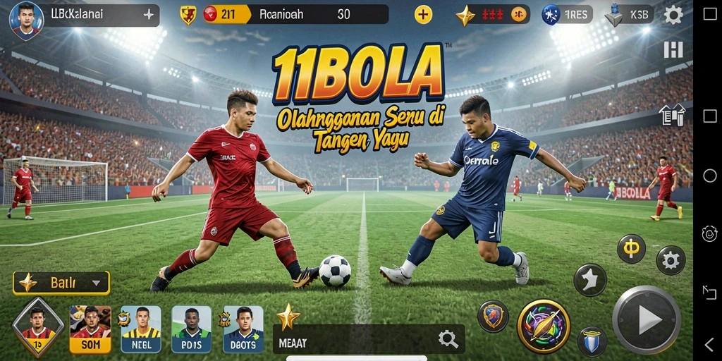 Tampilan gameplay <strong>11BOLA</strong> yang mendebarkan dan penuh aksi olahraga.