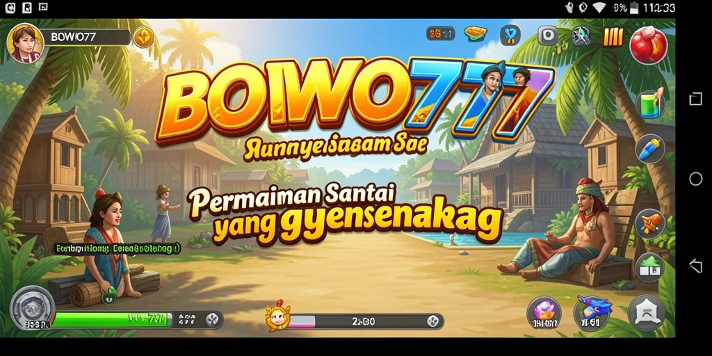 Tampilan gameplay BOWO77 yang menarik dengan berbagai level penuh warna.