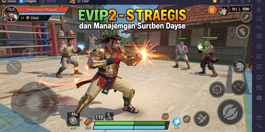 Tangkapan layar gameplay EVIP2 yang menunjukkan strategi serangan yang cerdas.