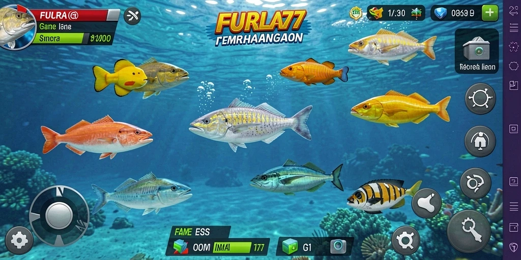 Screenshot gameplay FURLA77 menampilkan aksi tembak ikan yang seru.