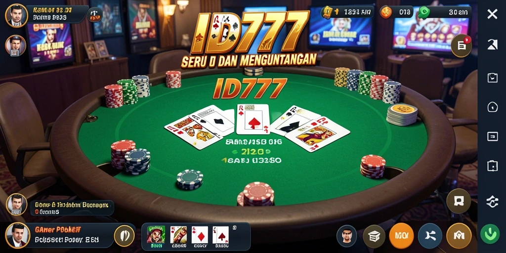 Tampilan gameplay Poker yang menegangkan di ID777.