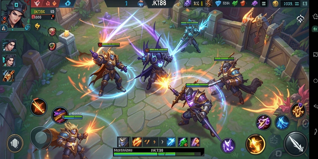 Tampilan gameplay JKT88 dengan aksi karakter yang seru.