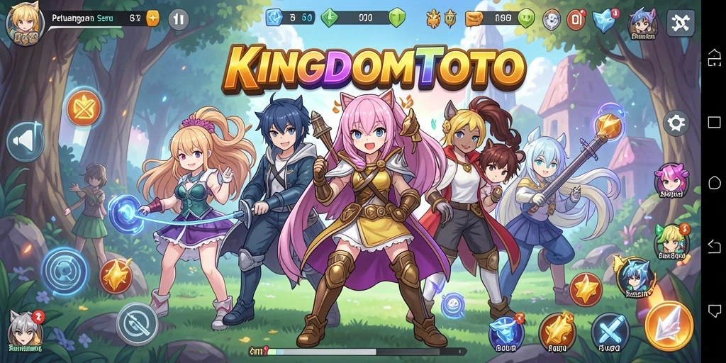 Gameplay mendebarkan dari KINGDOMTOTO dengan karakter anime yang keren.