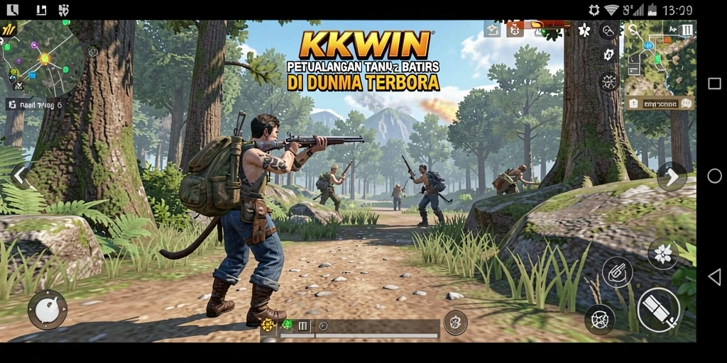 Screenshot permainan KKWIN yang menampilkan dunia terbuka yang luas.