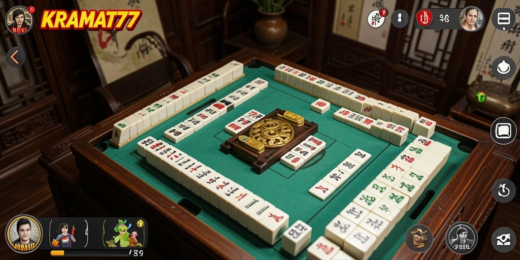 Screenshot gameplay menarik KRAMAT77 yang menampilkan tantangan Mahjong.
