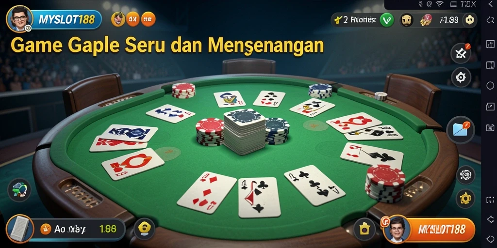 Tampilan seru gameplay Gaple di MYSLOT188.
