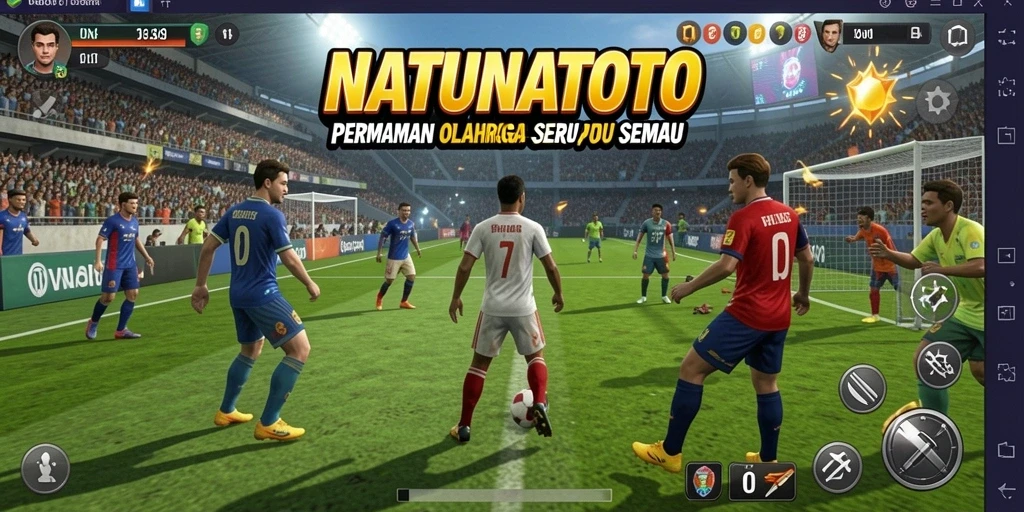 Screenshot menunjukkan aksi seru dalam pertandingan olahraga di NATUNATOTO.