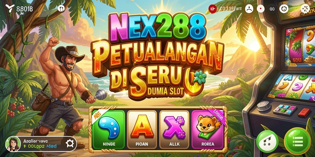 Tampilan gameplay menarik dari NEX288 dengan gulungan yang berputar.