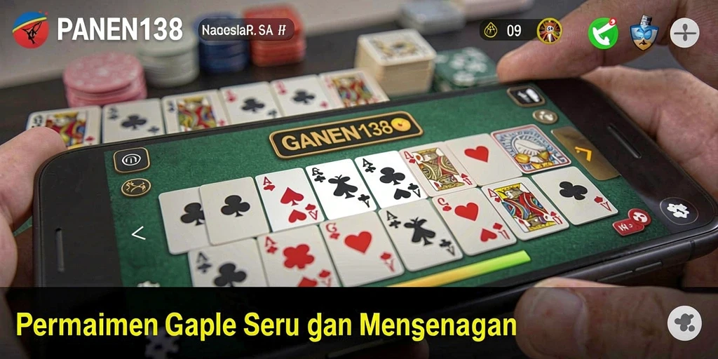 Tampilan menarik dari gameplay Gaple di PANEN138.