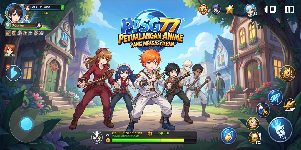 Screenshot gameplay dari PSG77 menampilkan karakter anime dalam aksi.
