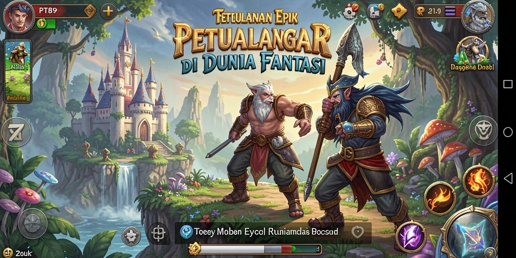 Tampilan seru dalam petualangan RPG yang menantang.
