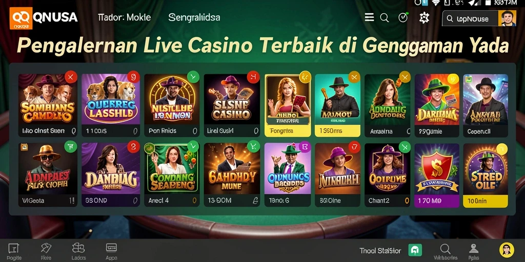 Tampilan gameplay Live Casino yang menarik di QQNUSA.