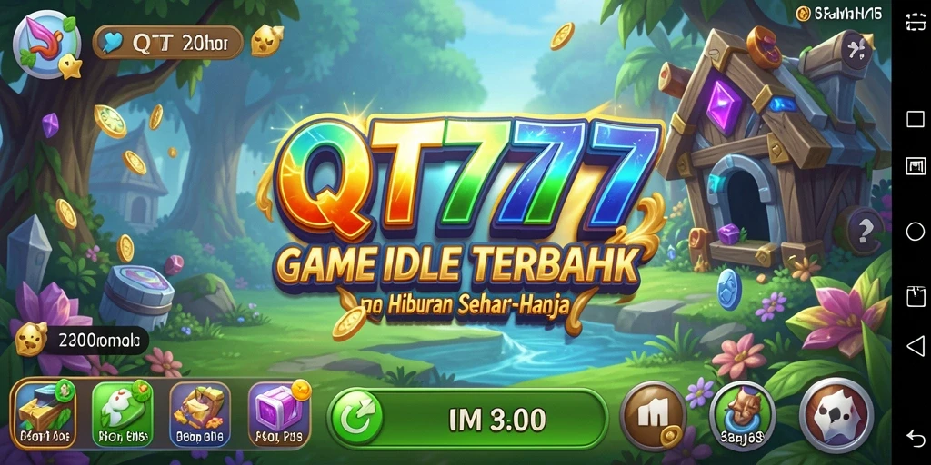 Screenshot dari QT777 menampilkan karakter yang beraksi dalam gameplay Idle yang santai.