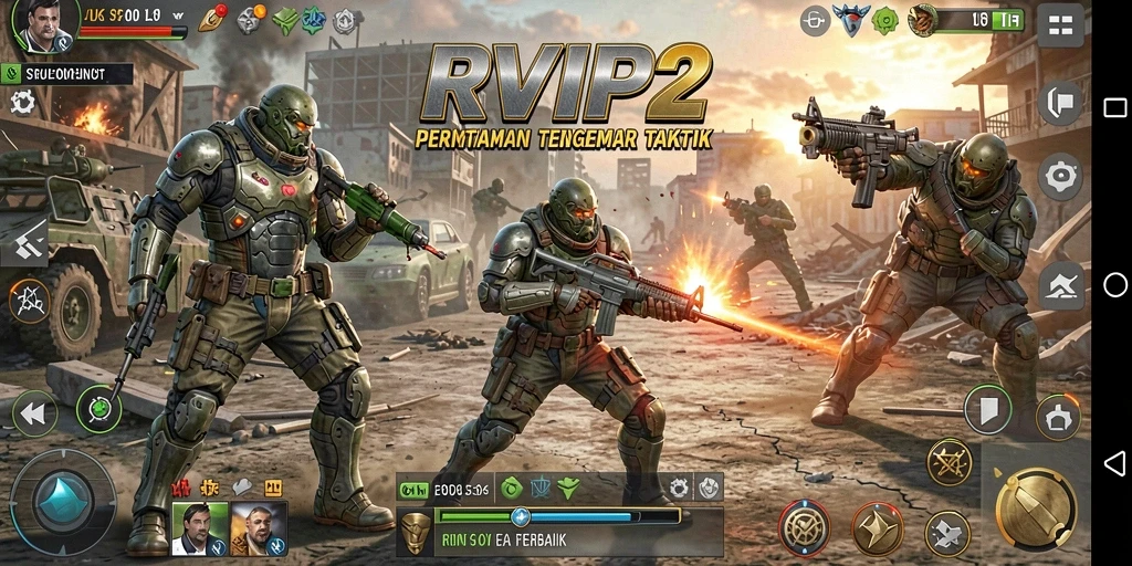 Tampilan gameplay RVIP2 dengan strategi yang mendalam dan pertempuran yang seru.