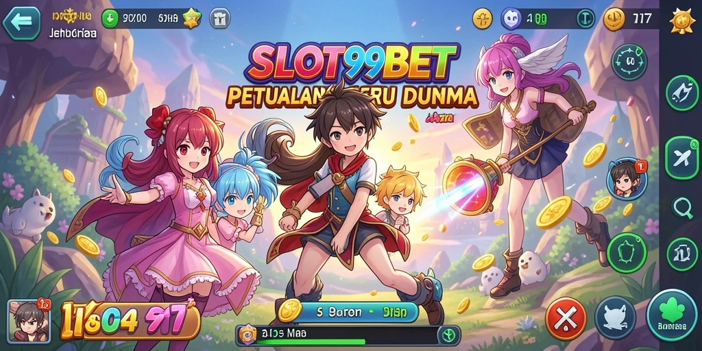 Tampilan gameplay SLOT99BET yang memukau dengan karakter Anime.