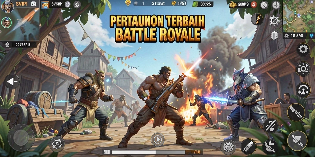 Tangkapan layar dari gameplay menegangkan dalam SVIP1 Battle Royale.