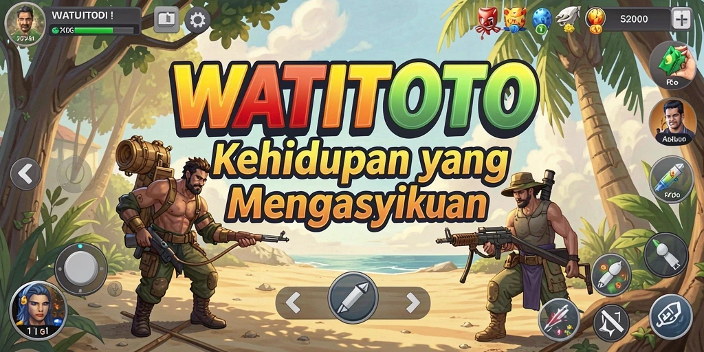 Screenshot gameplay WATITOTO yang menunjukkan interaksi karakter dalam simulasi.